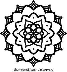 Luxury ornamental mandala Pattern Design in Black and White color Vector Illustration Design