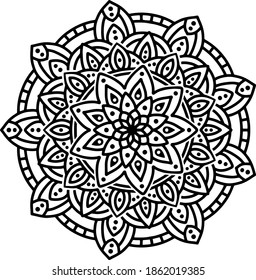 Luxury ornamental mandala Pattern Design in Black and White color Vector Illustration Design