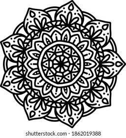 Luxury ornamental mandala Pattern Design in Black and White color Vector Illustration Design