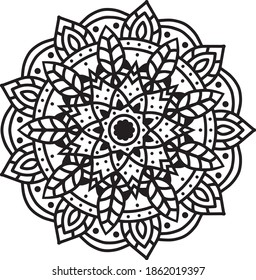 Luxury ornamental mandala Pattern Design in Black and White color Vector Illustration Design