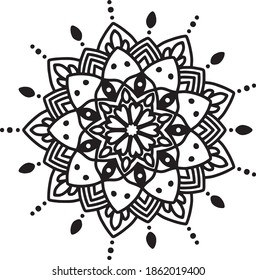 Luxury ornamental mandala Pattern Design in Black and White color Vector Illustration Design