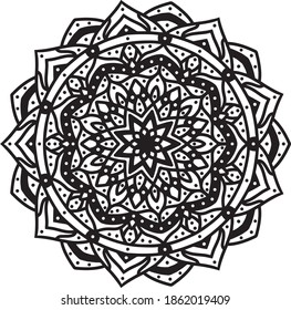 Luxury ornamental mandala Pattern Design in Black and White color Vector Illustration Design