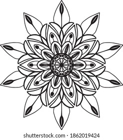 Diseño de patrón de Mandala ornamental de lujo en color blanco y negro Diseño de iluminación de vectores