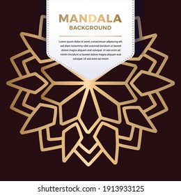 Diseño de patrón de Mandala ornamental de lujo en color dorado Vector Ilustración