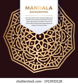 Luxury ornamental mandala Pattern Design in gold color Vector Illustration