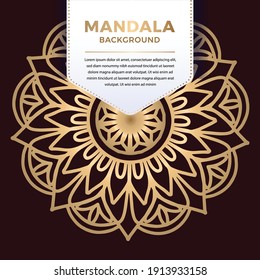 Luxury ornamental mandala Pattern Design in gold color Vector Illustration