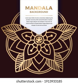 Luxury ornamental mandala Pattern Design in gold color Vector Illustration