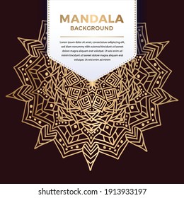 Luxury ornamental mandala Pattern Design in gold color Vector Illustration