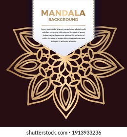 Luxury ornamental mandala Pattern Design in gold color Vector Illustration