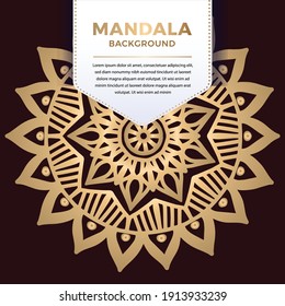 Luxury ornamental mandala Pattern Design in gold color Vector Illustration