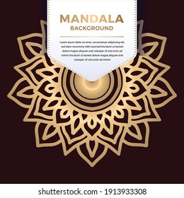 Luxury ornamental mandala Pattern Design in gold color Vector Illustration