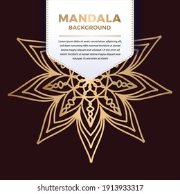 Diseño de patrón de Mandala ornamental de lujo en color dorado Vector Ilustración
