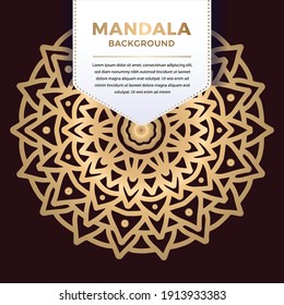 Luxury ornamental mandala Pattern Design in gold color Vector Illustration