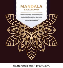 Diseño de patrón de Mandala ornamental de lujo en color dorado Vector Ilustración