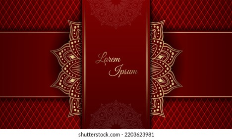 luxury ornamental mandala, red and gold, vector design