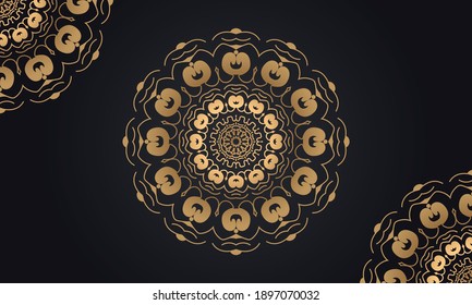 Luxury ornamental mandala vector background in black and gold color
