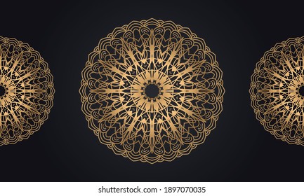 Luxury ornamental mandala vector background in black and gold color