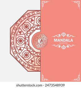 Luxury ornamental oriental mandala design background, Suitable for wall wallpaper, mug designs, souvenirs, stickers, merchandise and many others.