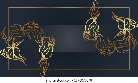 Luxuriöses dekoratives Vektorhintergrunddesign. Schwarze und goldene florale Hintergrundgrafik.