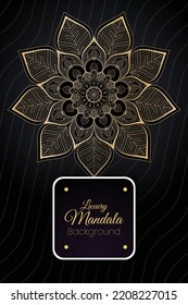Luxury ornamental vector mandala background design with golden color for print, decoration, wedding cards, invitation cards. Henna tattoo mandala. Mehndi style.