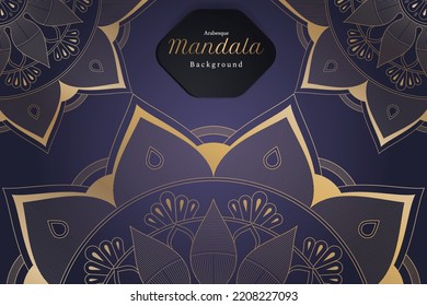 Luxury Ornamental Vector Mandala Background Design With Golden Color For Print, Decoration, Wedding Cards, Invitation Cards. Henna Tattoo Mandala. Mehndi Style.