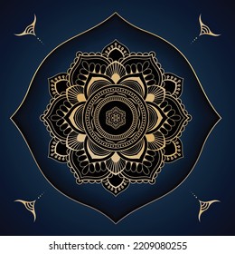 Luxury ornamental vector mandala background design with golden color for print, decoration, wedding cards, invitation cards.