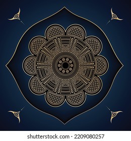 Luxury ornamental vector mandala background design with golden color for print, decoration, wedding cards, invitation cards.