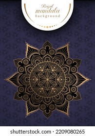 Diseño de fondo de Mandala ornamental de lujo con color dorado para impresión, decoración, tarjetas de boda, tarjetas de invitación.
