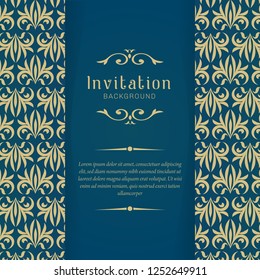 Luxury  ornamental  wedding invitation template, Greeting card invitation ornaments.  