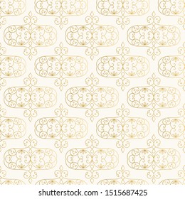 Luxury ornate golden pattern with vintage filigree elements.