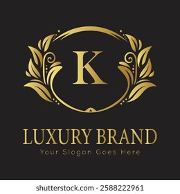 Luxury Ornate Letter Logo with Circular Frame and Dots