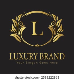 Luxury Ornate Letter Logo with Circular Frame and Dots