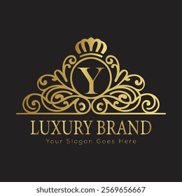 Luxury Ornate Letter Y Logo with Floral Frame
