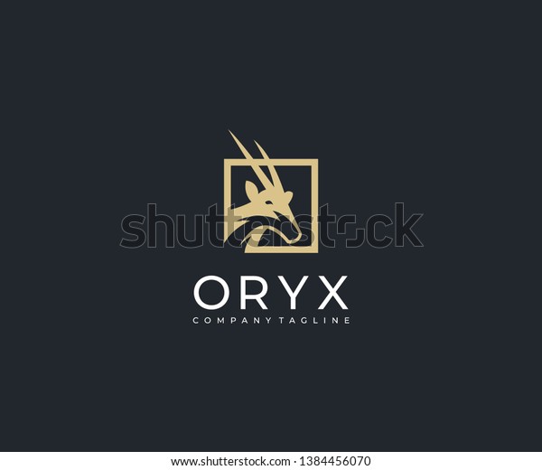 luxury oryx logo design\
template