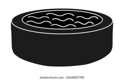 Luxo ao ar livre Hot Tub com bolhas em um cenário de Spa Scenic