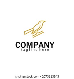 luxury outline, line art bird logo design,