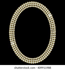 Luxury oval diamond frame. Vector illustration for your graphic design.