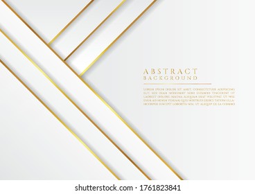 Luxury overlap layer design gold metallic and white background concept. vector illustration.