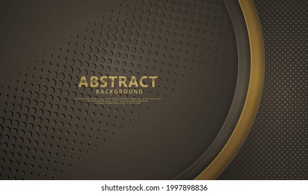 Luxury overlap layers abstract background with lines effect, realistic on textured dark background. vector illustration