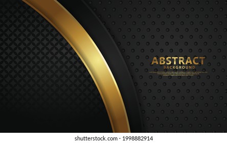 Luxury overlap layers abstract background with lines effect, realistic on textured dark background. vector illustration
