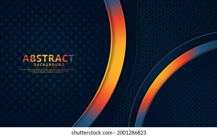 Luxury overlap layers abstract background with lines effect, realistic on textured dark background. vector illustration