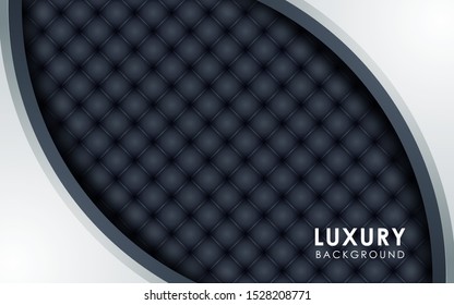 Luxury overlap layers background. Realistic white layers with light effect on textured black background.