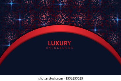 Luxury overlapping paper shapes background a combination with light glitters element decoration. Modern and elegant cover design template for use frame, banner advertising, business corporate, card