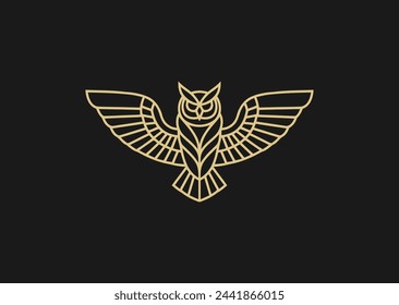 Luxury owl logo design vector icon illustration