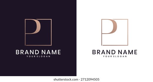 Luxury P monogram logo design