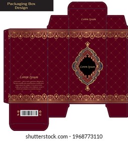 Luxury Packaging Box Design for Products Dark Red Color