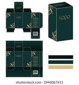 luxury Packaging Box design , Packaging design Template for cosmetic, Supplement, spa, Beauty, food, Hair, Skin, lotion, medicine, cream. product design creative idea template.