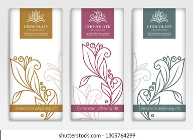 Luxury packaging design of chocolate bars. Vintage vector ornament template. Elegant, classic elements. Great for food, drink and other package types. Can be used for background and wallpaper.