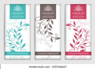 Luxury packaging design of chocolate bars. Vintage vector ornament template. Elegant, classic elements. Great for food, drink and other package types. Can be used for background and wallpaper.