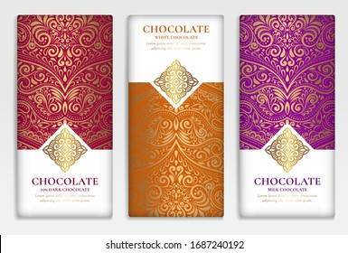 Colorful Packaging Design Chocolate Bars Vintage Stock Vector (Royalty ...